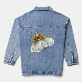Voile de mariée de tournesol - Veste Denim personn