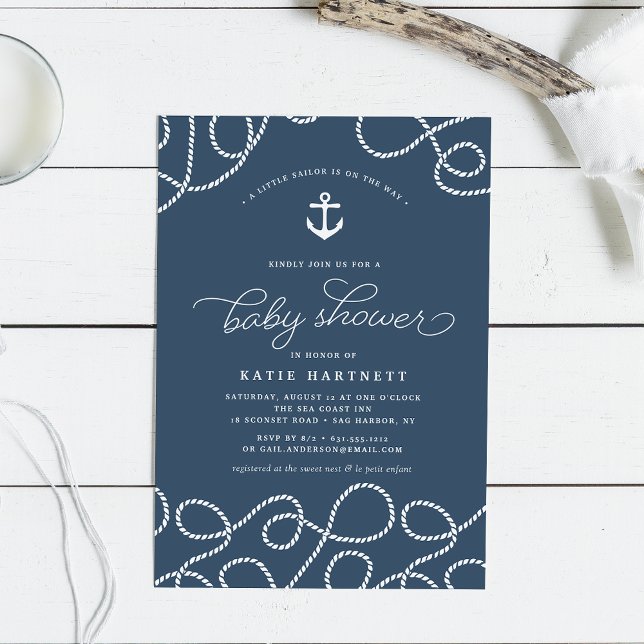 Voile lisse | Invitation Baby shower (Créateur téléchargé)