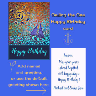 Voile mer Bonne carte d'anniversaire