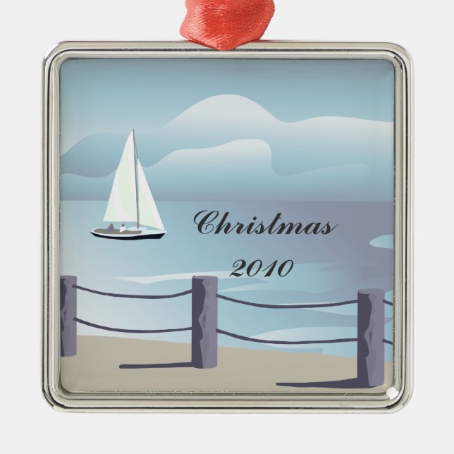 Voile Premium Ornement de Noël (Devant)