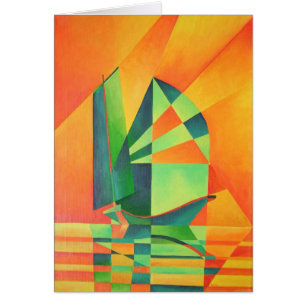 Voiles chinoises en junk à Sunrise Orange et Vert