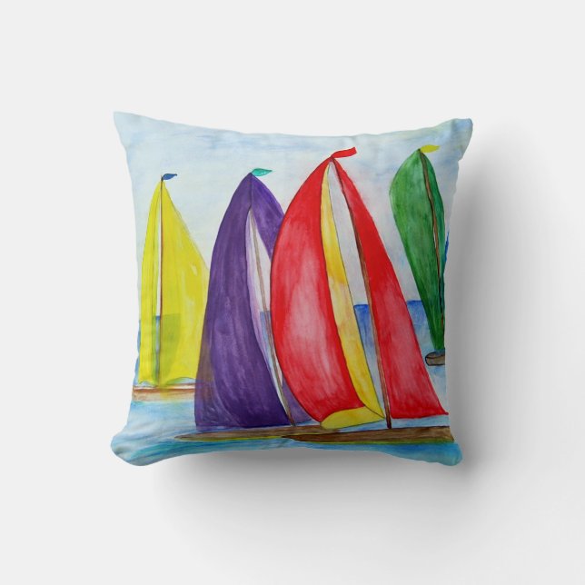 Voiles colorées Coussin nautique (Recto)