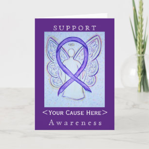 Voilet Awareness Ribbon Angel Customized Card