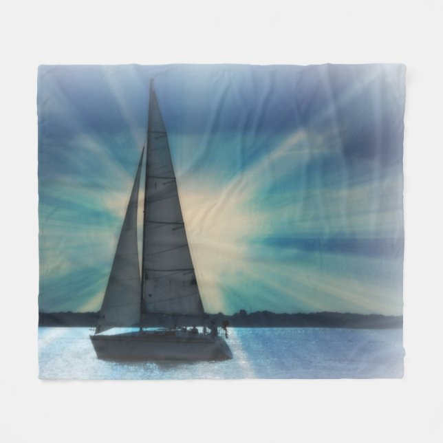 Voilier avec la couverture d'ouatine de rayons de (Devant (Horizontal))