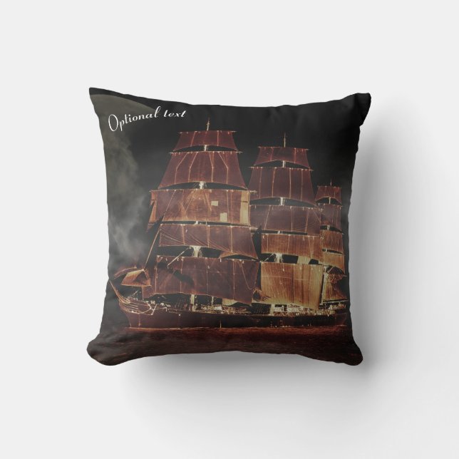 Voilier Bateau Pirate Navire Jeter Oreiller (Recto)