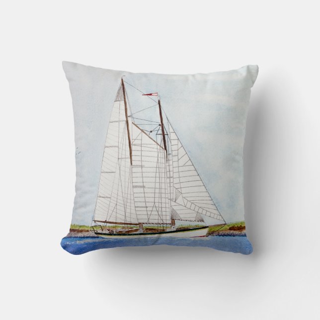 Voilier Bateau Voilier Ocean Throw Coussin (Recto)