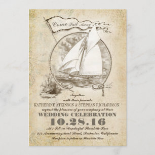 Voilier nautique faire-part de mariage-Come