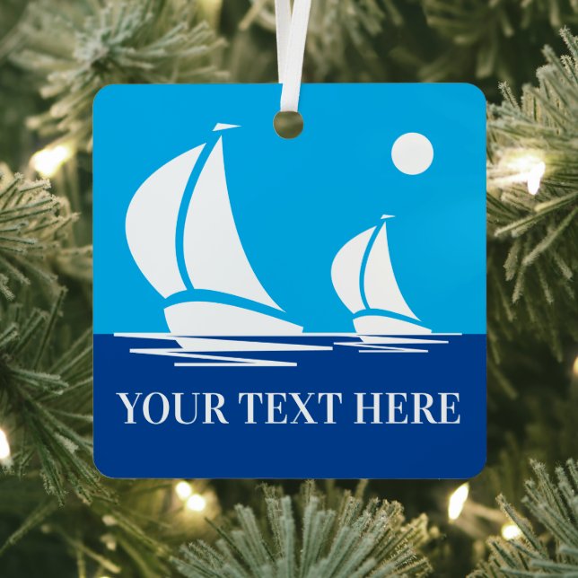 Voilier nautique personnalisation ornement de Noël (Insitu)