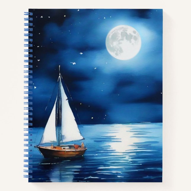 Voilier sous un journal de Pleine lune (Devant)