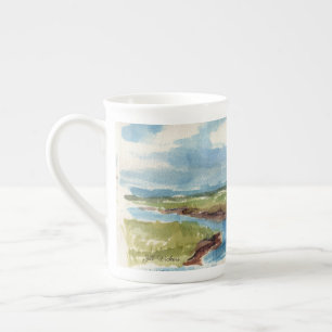 Voilier sur un bateau à voile bleu canot Chine Mug