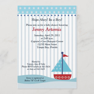 Voilier tendance 5x7 Baby shower Invitation