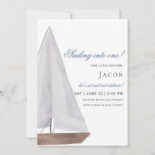Voilier "Voile en un !" Invitation d'anniversaire