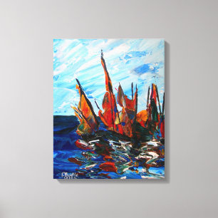 Voiliers au port a bainet 2009 canvas print