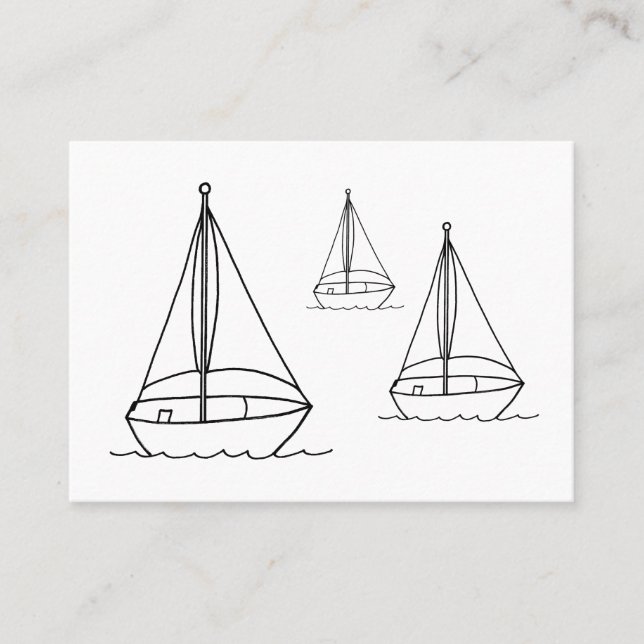 Voiliers Coloriage Cartes de visite (Devant)