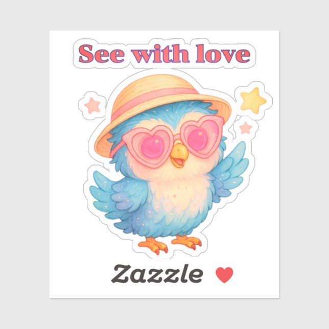 Voir avec amour - Sticker pour l'Affirmation de la (Feuille)