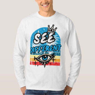 Voir Différent Retro T-Shirt à Manches Longues