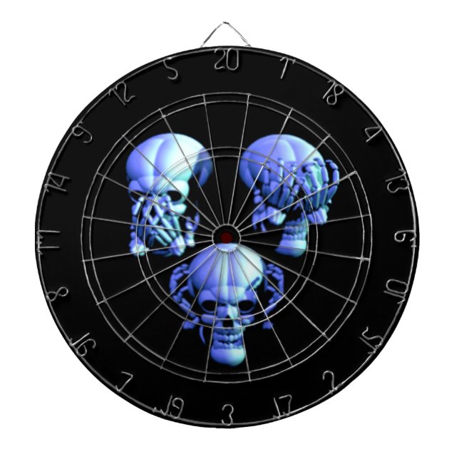 Voir Hear Speed No Evil Skulls Cible de flechettes (Devant)