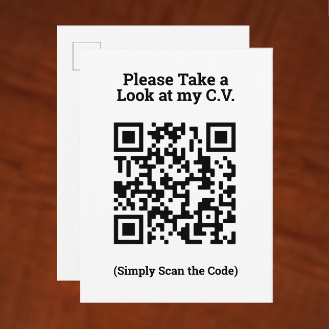 Voir mon C.V. par code QR sur une carte postale (Créateur téléchargé)