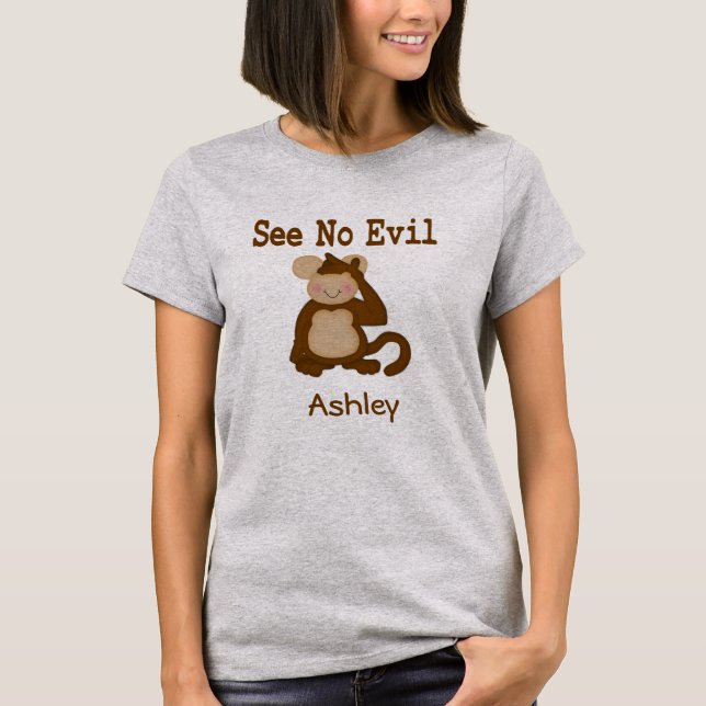 Voir Pas De T-Shirt De Singe Malin (Devant)