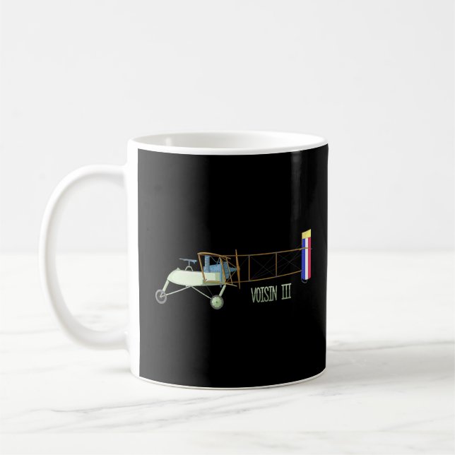 Voisin Iii French Ww1 Pusher Biplane Airplane Diag Coffee Mug (Left)