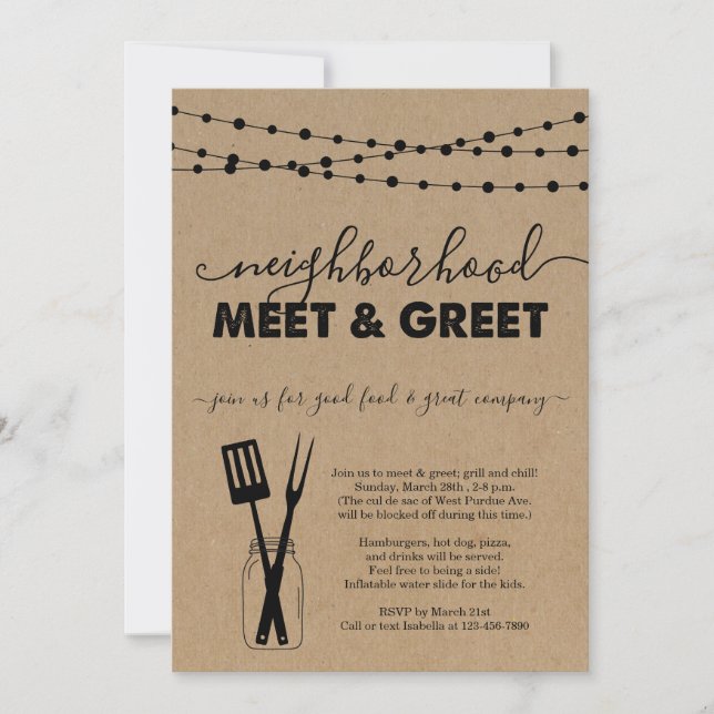 Voisinage Meet Greet Invitation (Devant)