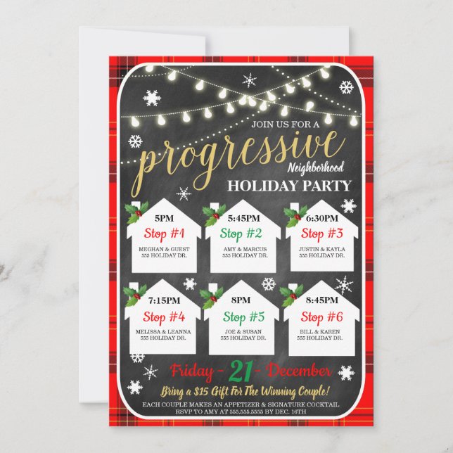 Voisinage Progressif Fête Invitation (Devant)