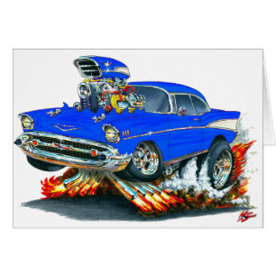 Voiture 1957 de bleu de Chevy Belair