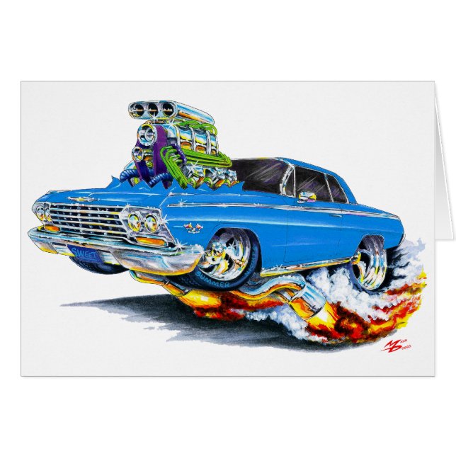 Voiture 1962-63 de bleu d'impala (Devant horizontal)