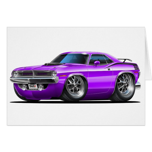 Voiture 1970 de pourpre de Plymouth Cuda (Devant horizontal)
