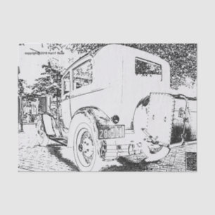 Voiture ancienne comme papier de soie de soie de