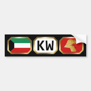 Voiture Autocollant de drapeau de Koweït carte code