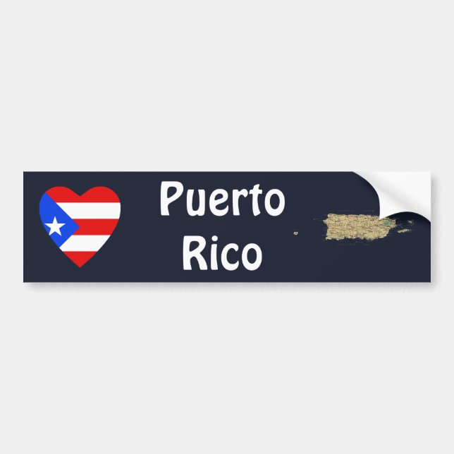 Voiture Autocollant de drapeau de Porto Rico en forme de c (Devant)