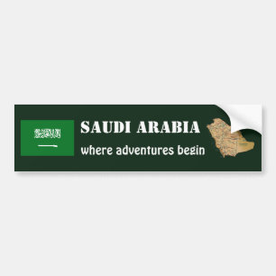 Voiture Autocollant de drapeau et de carte d'Arabie Saoudi