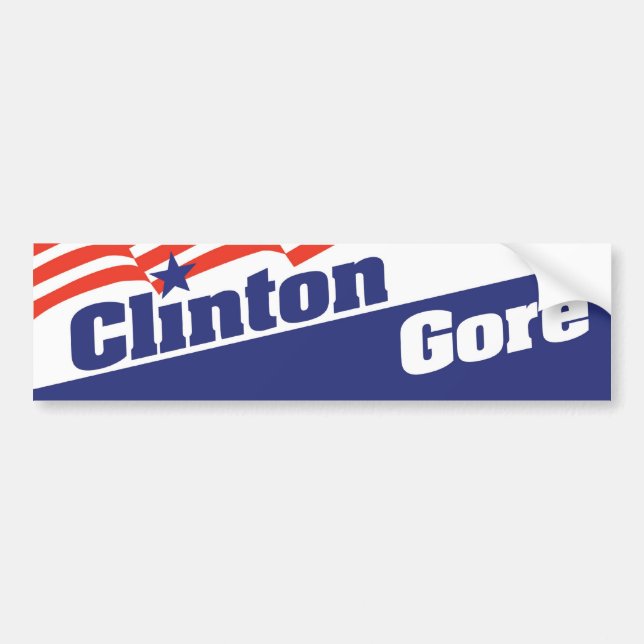 Voiture Autocollant de pare-chocs Bill Clinton Al Gore 199 (Devant)