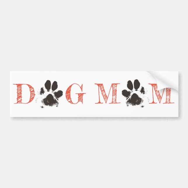 Voiture Autocollant de pare-chocs "Dog Mom" (Devant)