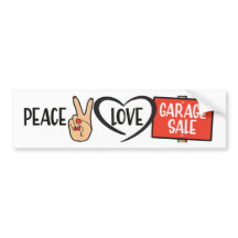 Autocollant de pare-chocs Paix, Amour, Vente de Ga