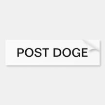 Autocollant de pare-chocs POST DOGE (blanc/noir)