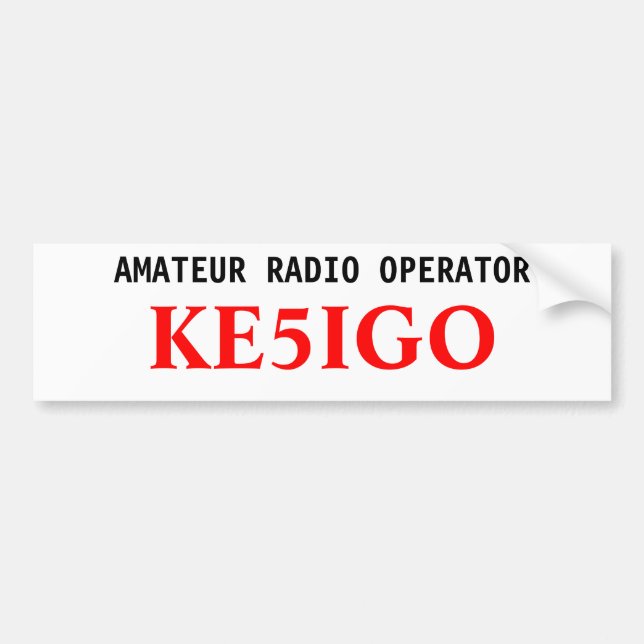 Voiture Autocollant de pare-chocs pour radioamateur (Devant)