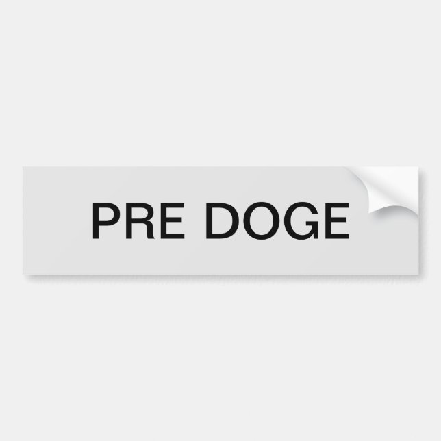 Voiture Autocollant de pare-chocs PRE DOGE (argent/noir) (Devant)