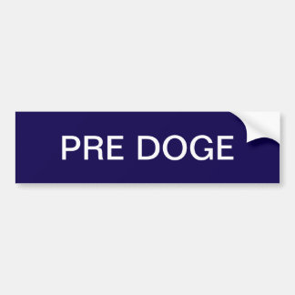 Voiture Autocollant de pare-chocs PRE DOGE (bleu foncé/bla