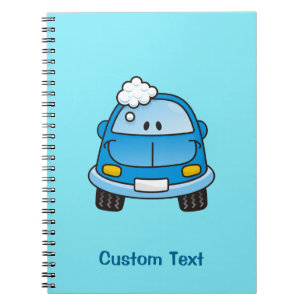 Voiture bleue avec carnet à bulles