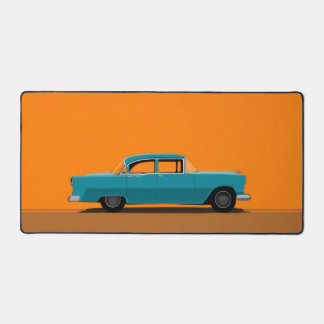 Voiture Bleue Vintage Art Minimaliste