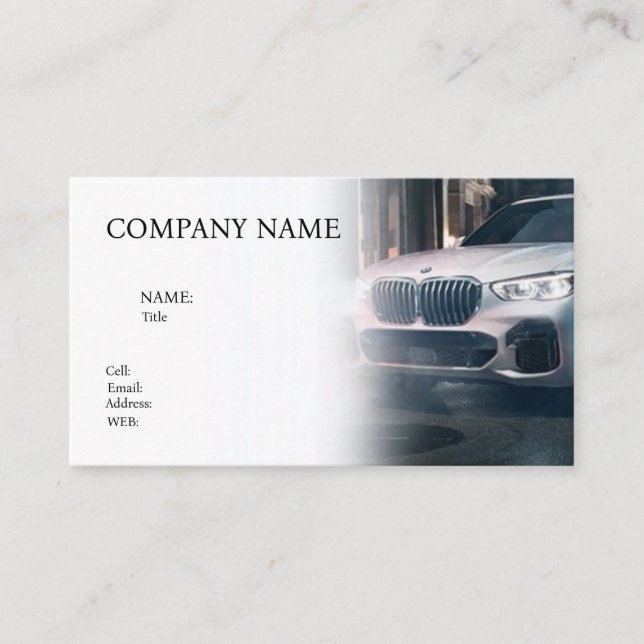 Voiture CARTE DE VISITE MODÈLE BASIC (Devant)