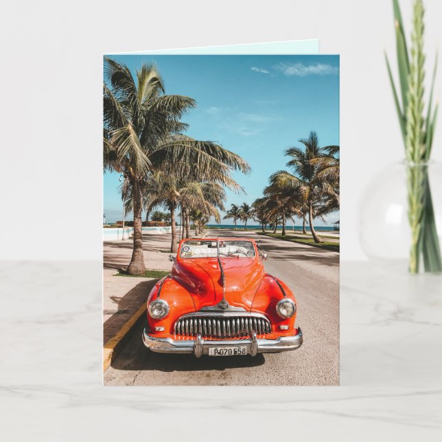 VOITURE CLASSIQUE 1950S BONJOUR TOUTES LES CARTES  (Devant)