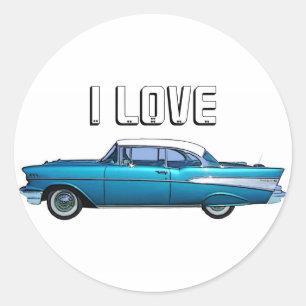 Voiture classique 1957 Chevy BelAire autocollant p