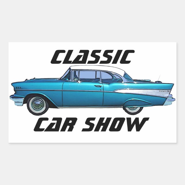 Voiture classique 1957 Chevy BelAire autocollant p (Devant)