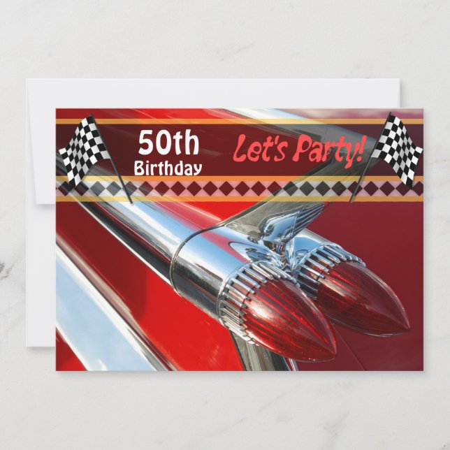 Voiture classique Invitation fête d'anniversaire (Devant)