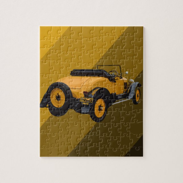 Voiture convertible Vintage Jaune, Puzzle (Vertical)