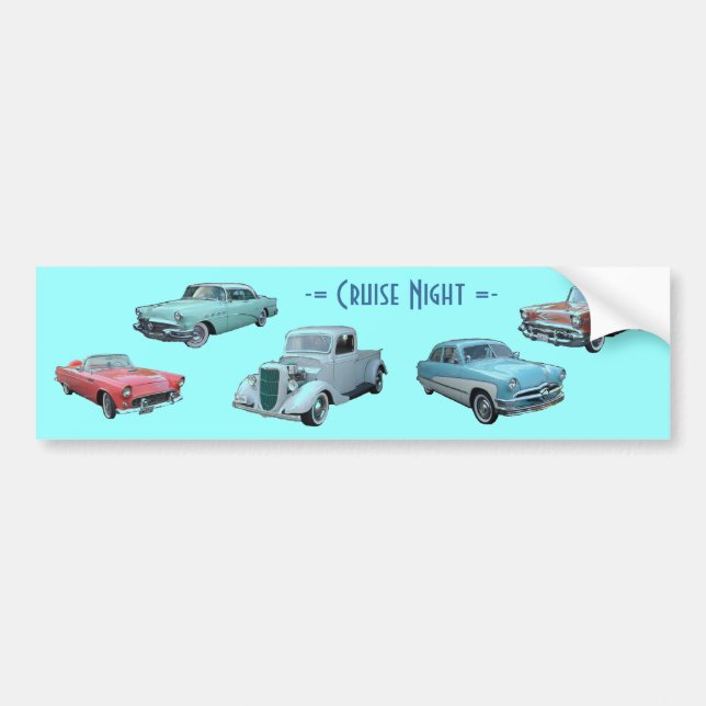 Voiture CROISIÈRE autocollant de pare-chocs nocturne (Devant)