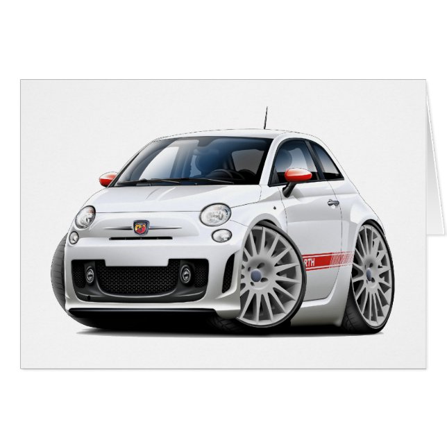 Voiture de blanc de Fiat 500 Abarth (Devant horizontal)